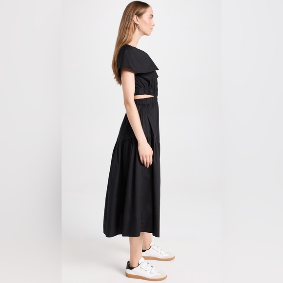 NWT MINKPINK ALLEGRA CUTOUT MIDI DRESS FLUTTER SLEEVES IN BLACK SIZE XXL - Picture 4 of 16